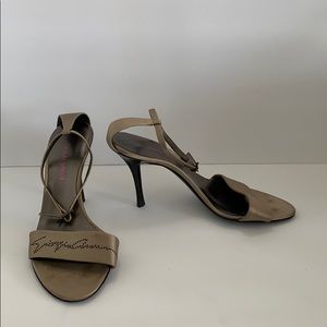 Giorgio Armani metallic dress sandals shoes size 36 6 Italy  RARE HTF Designer